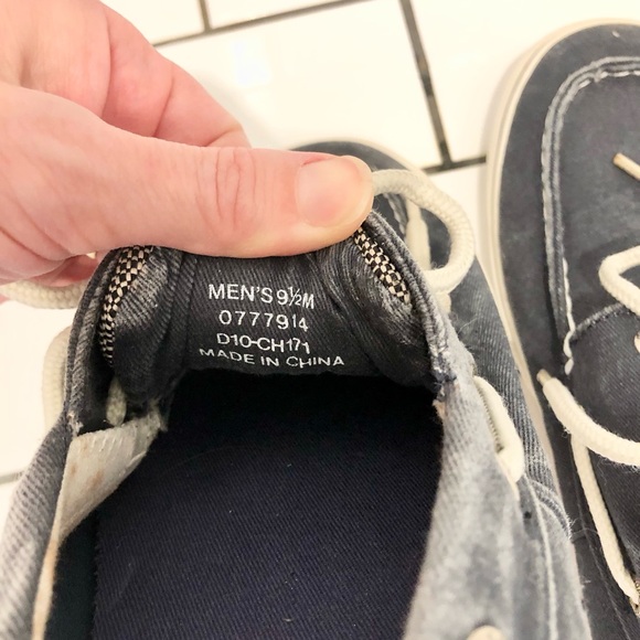 Sperry Men’s Size 9.5 Denim Blue & White Sailor Lace Loafers - Picture 3 of 5